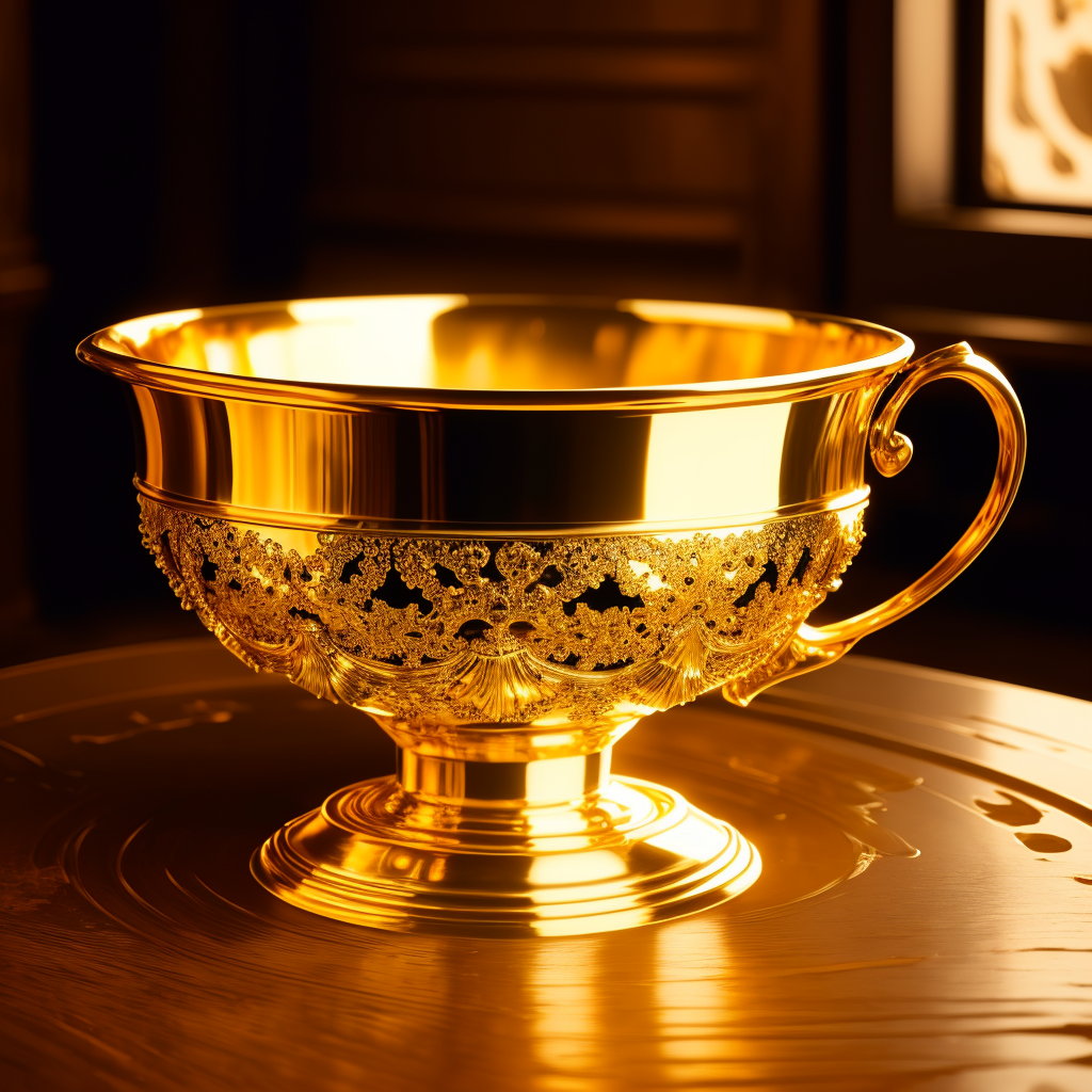 00327-4289436386-a (goldcarvingcd, shiny_1.1) cup, (solo_1.2), , no humans, high quality, masterpiece, realistic, photorealistic, long-focus, (in.png
